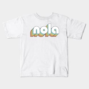 Nola - Retro Rainbow Typography Faded Style Kids T-Shirt